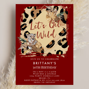 Invitación Animal de Fiesta con Estampado de Leopardo Cumplea