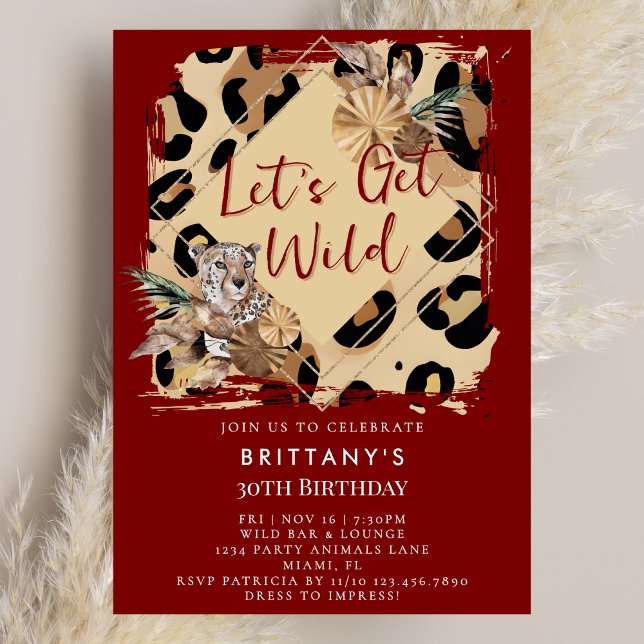 Invitación Animal de Fiesta con Estampado de Leopardo Cumplea (Subido por el creador)