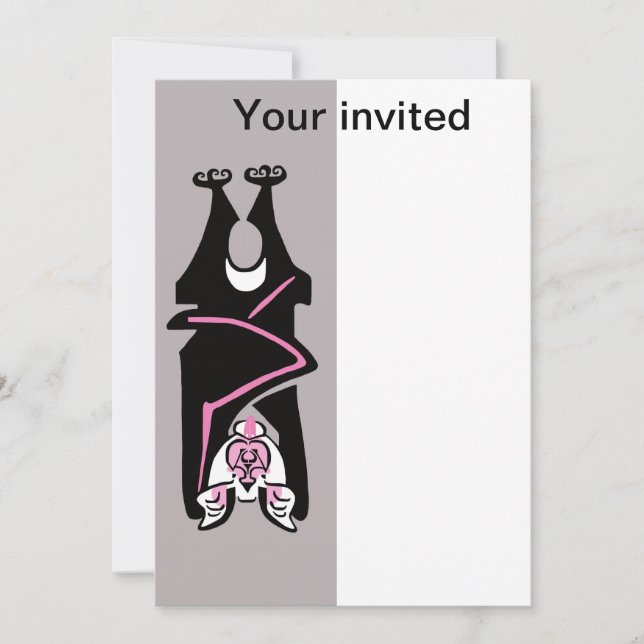 Invitación Animal de fiesta - Murciélago Loco -Halloween -Vid (Anverso)