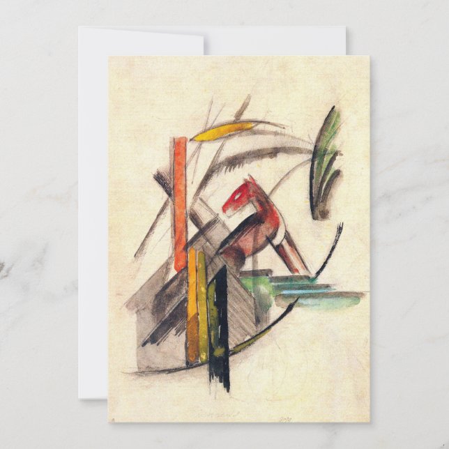 Invitación Animal de Franz Marc, arte del expresionismo vinta (Anverso)