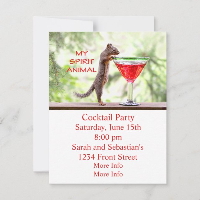 Invitación Animal de la ardilla (Anverso)