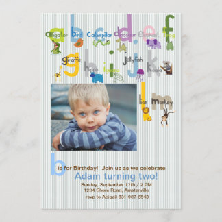 Invitación animal de la fiesta de cumpleaños de la