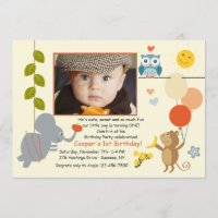 Invitación animal de la foto de los amigos