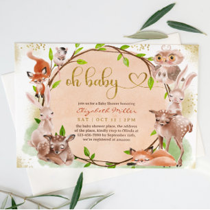 Invitación Animal de la Selva Cuidada de la Selva Oh Niña Duc