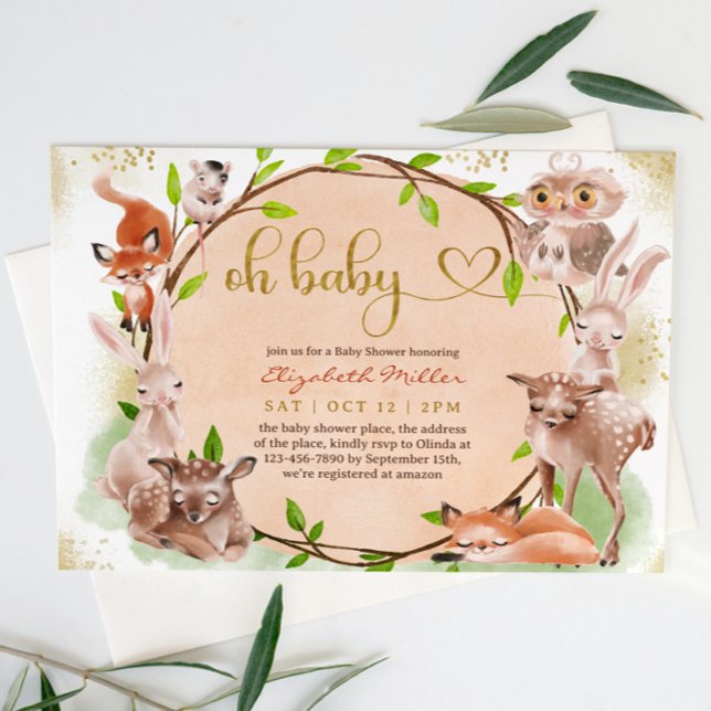 Invitación Animal de la Selva Cuidada de la Selva Oh Niña Duc (Subido por el creador)