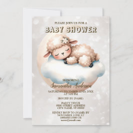Invitación Animal de Leche Bebé con sueño Baby Shower Cute