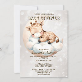 Invitación Animal Giraffe del bebé que duerme en Baby Shower