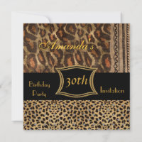Invitación Animal Leopardo Cumpleaños 30 Fiesta