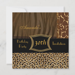 Invitación Animal Leopardo Cumpleaños 30 Fiesta