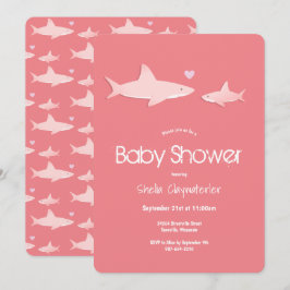 Invitación Animal rosa de Baby Shower Shark