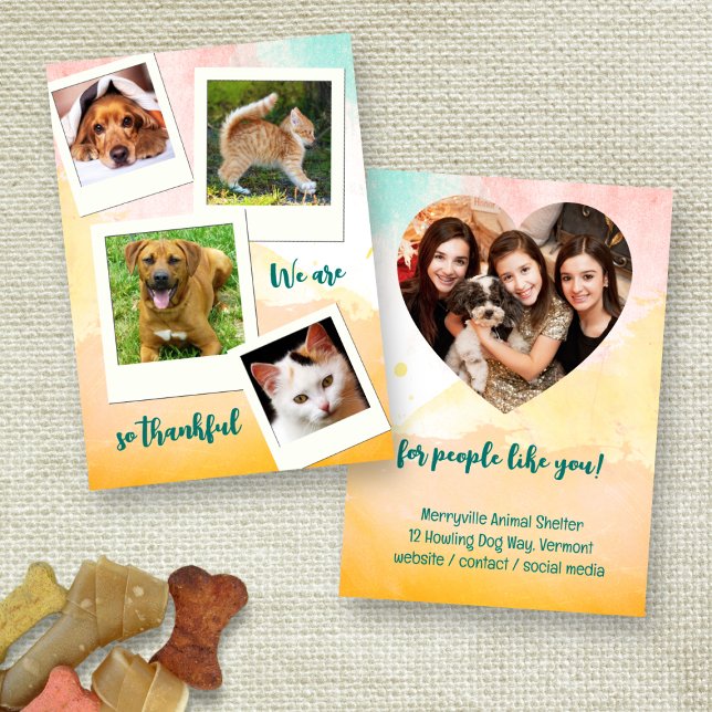 Invitación Animal Shelter Adoption Thank You Photo Card (Subido por el creador)