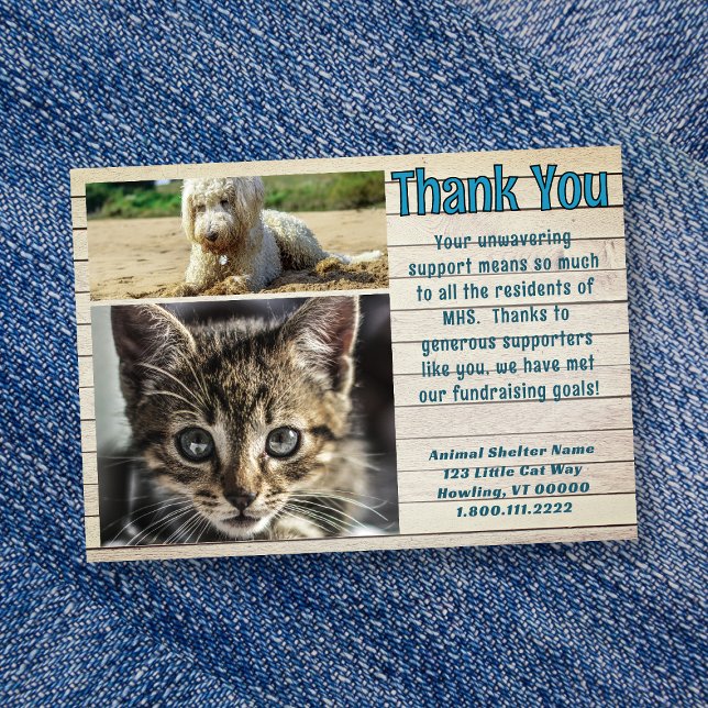 Invitación Animal Shelter Photo Template Thank You Cards (Subido por el creador)