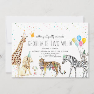 Invitación animal simple y moderna Fiesta