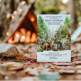 Invitación Animales acuáticos de la Selva de Woodland Green