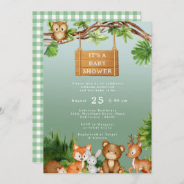 Invitación Animales adorables del bosque Fiesta personalizada