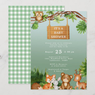 Invitación Animales adorables del bosque Fiesta personalizada