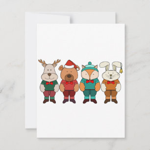 Invitación Animales adorables listos para el invierno