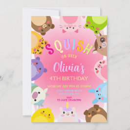 Invitación Animales aplastan fiesta de cumpleaños de niña