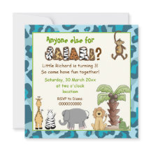 Animales azules de la jungla fiesta de cumpleaños 