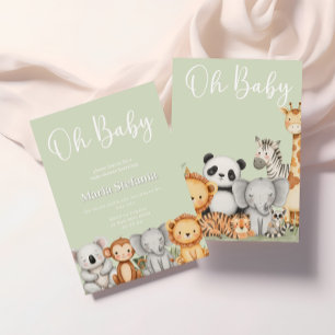 Invitación Animales Baby Shower de Safari de la selva tropica