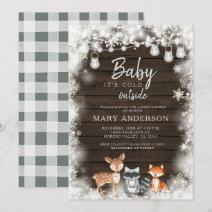 Invitación Animales Baby Shower: Ducha fría