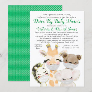 Invitación Animales Bebés con Máscaras en una Celebración de 