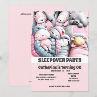 Invitación Animales cómicos de resaca dormidos con un sueño d