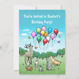 Invitación Animales con Globos