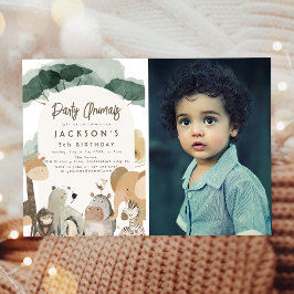 Invitación Animales de Acuarela Fiesta Fotos Cumpleaños Fiest