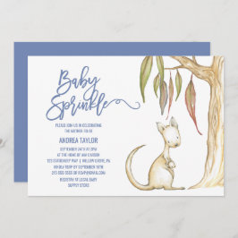 Invitación Animales de Australia | Canguro y Joey Baby Sprink