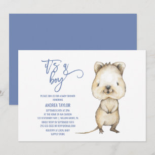 Invitación Animales de Australia   Quokka es un chico Baby Sh