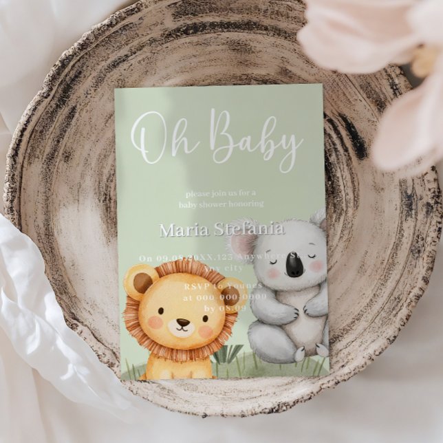 Invitación Animales de Baby Shower del Safari de la Selva Tro (Subido por el creador)