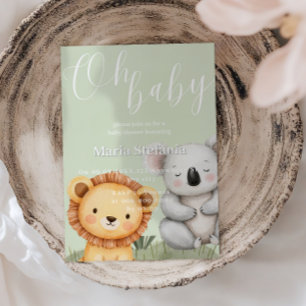 Invitación Animales de Baby Shower del Safari de la Selva Tro