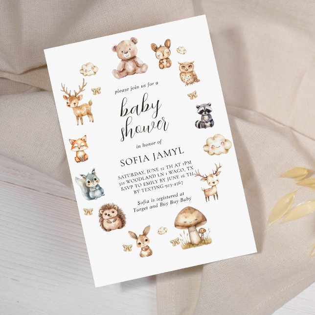 Invitación Animales de Boho Woodland adoran Baby Shower (Subido por el creador)