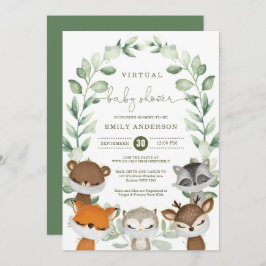 Invitación Animales de bosque de cuarentena de Baby Shower vi
