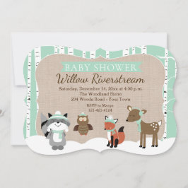 Invitación Animales de bosque de invierno mueren de menta de