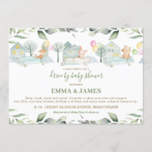 Animales De Cuta Conducen Por Baby Shower Hacia La