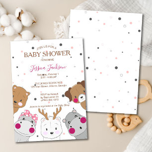 Invitación Animales de Dibujos Animados Adorables para Baby S