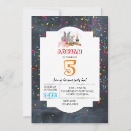Invitación Animales de fiesta - Animales Chica de fiesta de c