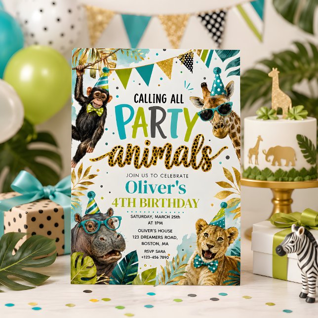 Invitación Animales de Fiesta Cumpleaños Infantil (Subido por el creador)