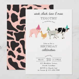 Invitación Animales de fiesta en la granja de mascotas Cumple