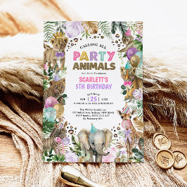 Invitación Animales de Fiesta Girona Aniversario del Safari d