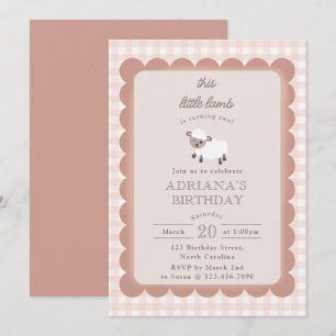 Invitación Animales de Fiesta Granja de Corderos Cumpleaños 1