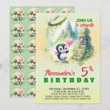 Animales de fiesta lindos pingüino niño niña