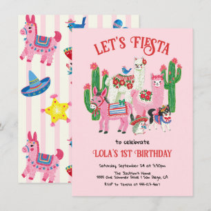Invitación Animales de Fiesta Mexicana de Cumpleaños