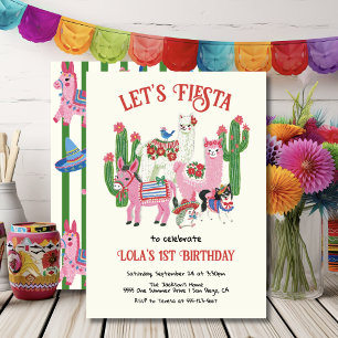Invitación Animales de Fiesta Mexicana de Cumpleaños
