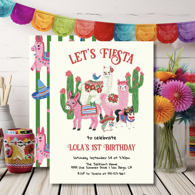 Invitación Animales de Fiesta Mexicana de Cumpleaños (Subido por el creador)