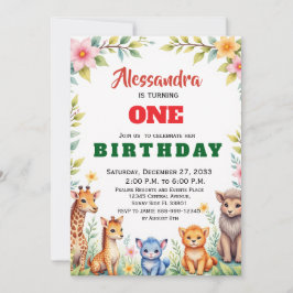 Invitación Animales de fiesta modernos Safari de la jungla