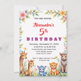 Invitación Animales de fiesta modernos Safari de la jungla