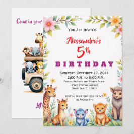 Invitación Animales de fiesta modernos Safari de la jungla